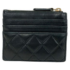 Chanel Coin Purse Quilted Black Card CC Logo Gold Lambskin — view 2
