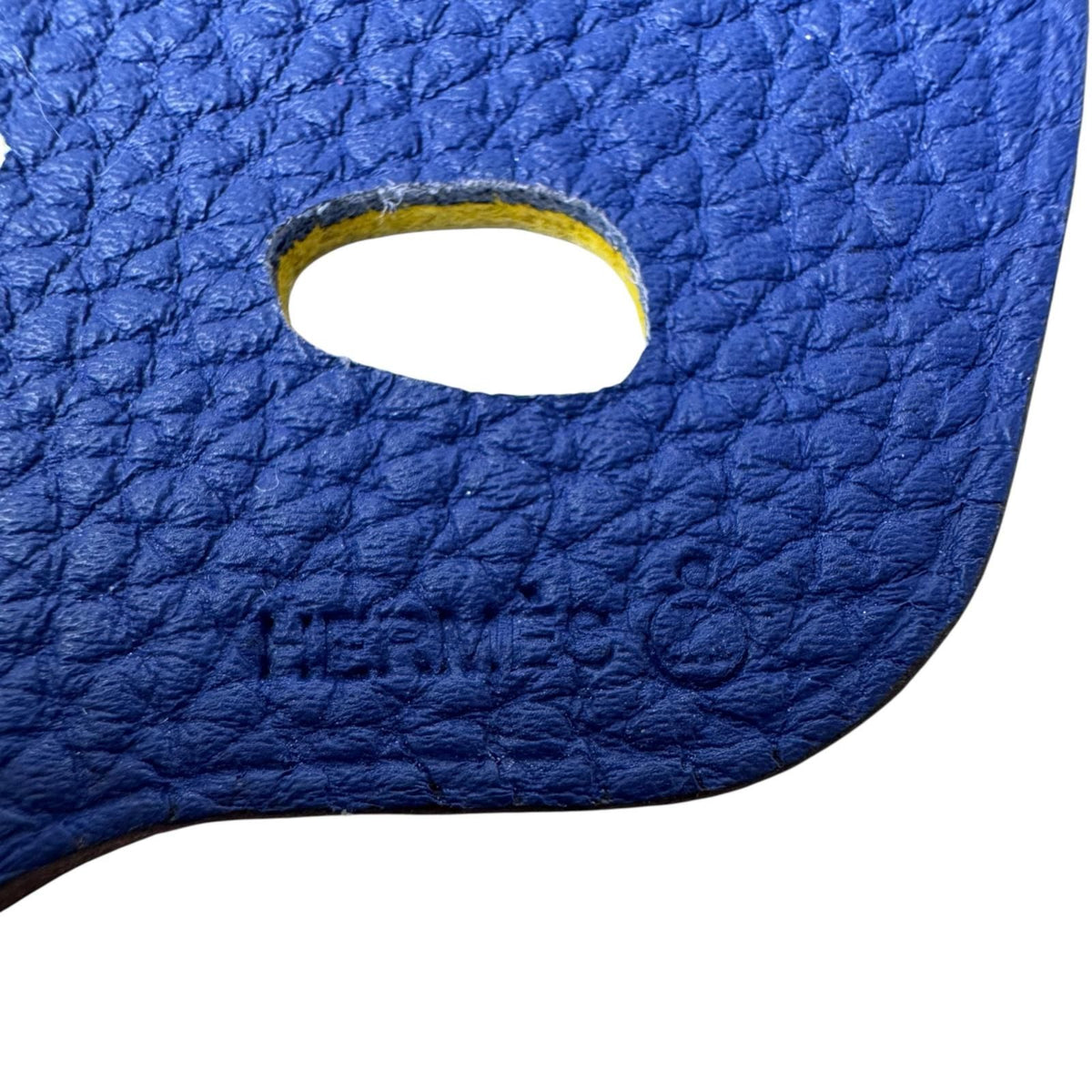 Hermes Petit H Charm Kamen Mask Blue Yellow Keychain — view 3