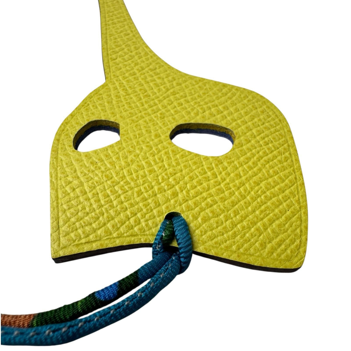 Hermes Petit H Charm Kamen Mask Blue Yellow Keychain — view 5