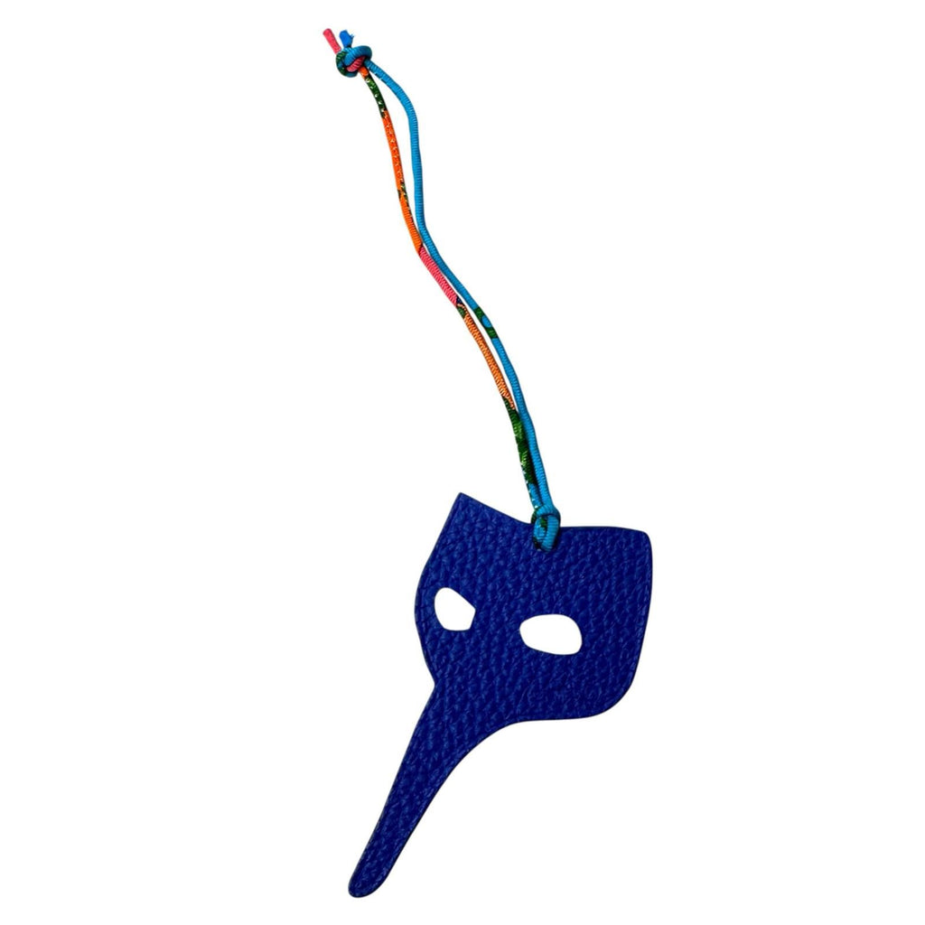Hermes Petit H Charm Kamen Mask Blue Yellow Keychain — view 6