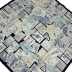 Hermes Scarf Carre 90 Dark Navy White Multi le Philateliste du Faubourg