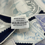 Hermes Scarf Carre 90 Dark Navy White Multi le Philateliste du Faubourg — view 3