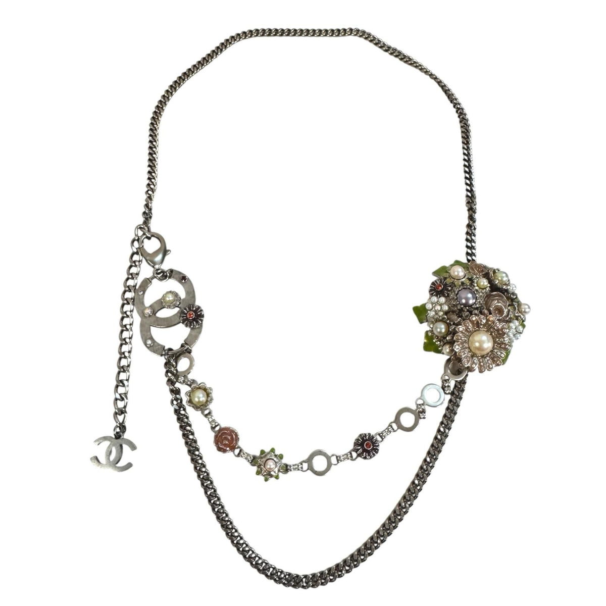 Chanel 05P Floral Chain Belt Necklace 2-Way CC Logo — view 3