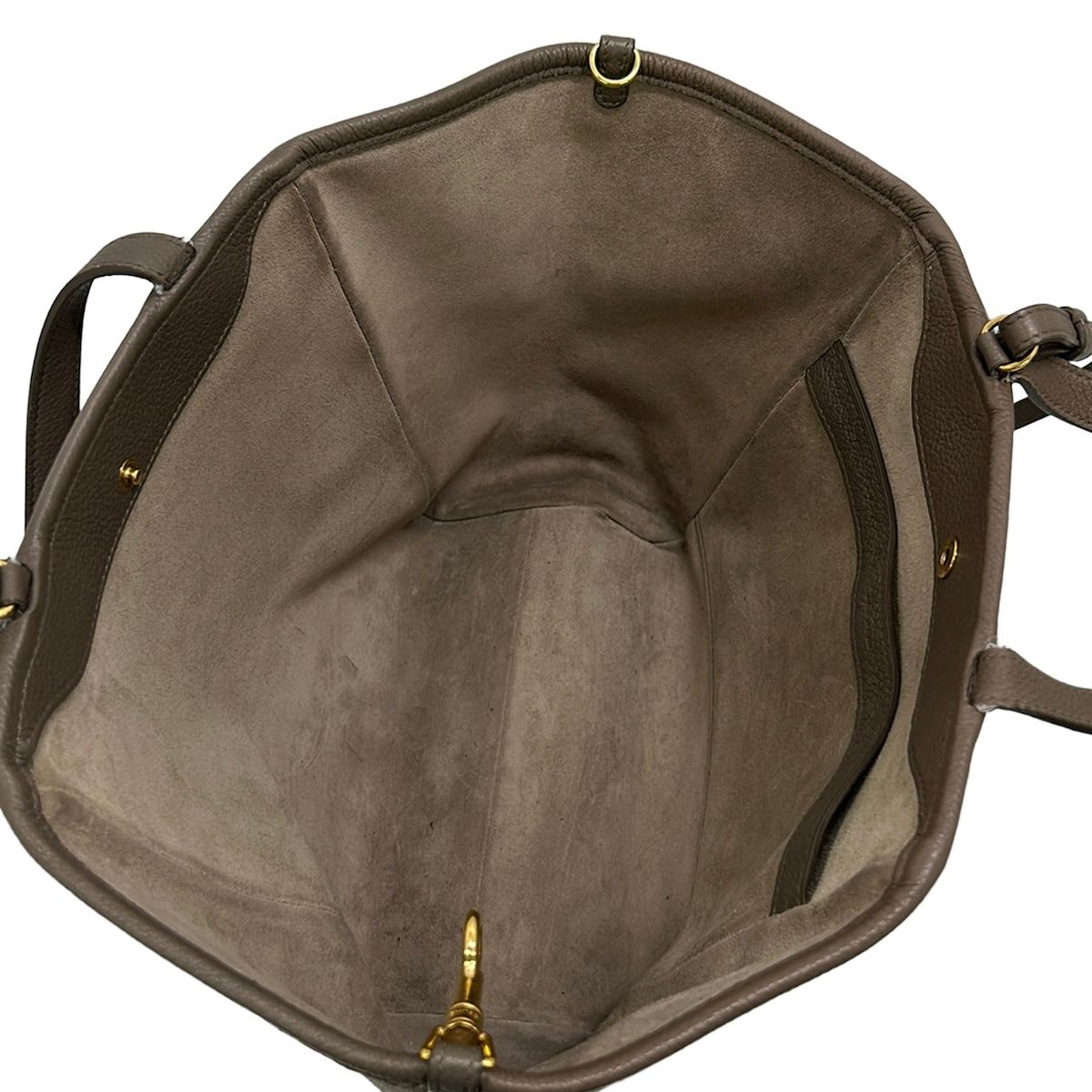 Celine Tote Bag Small Fold Cabas Gray Beige Leather — view 7