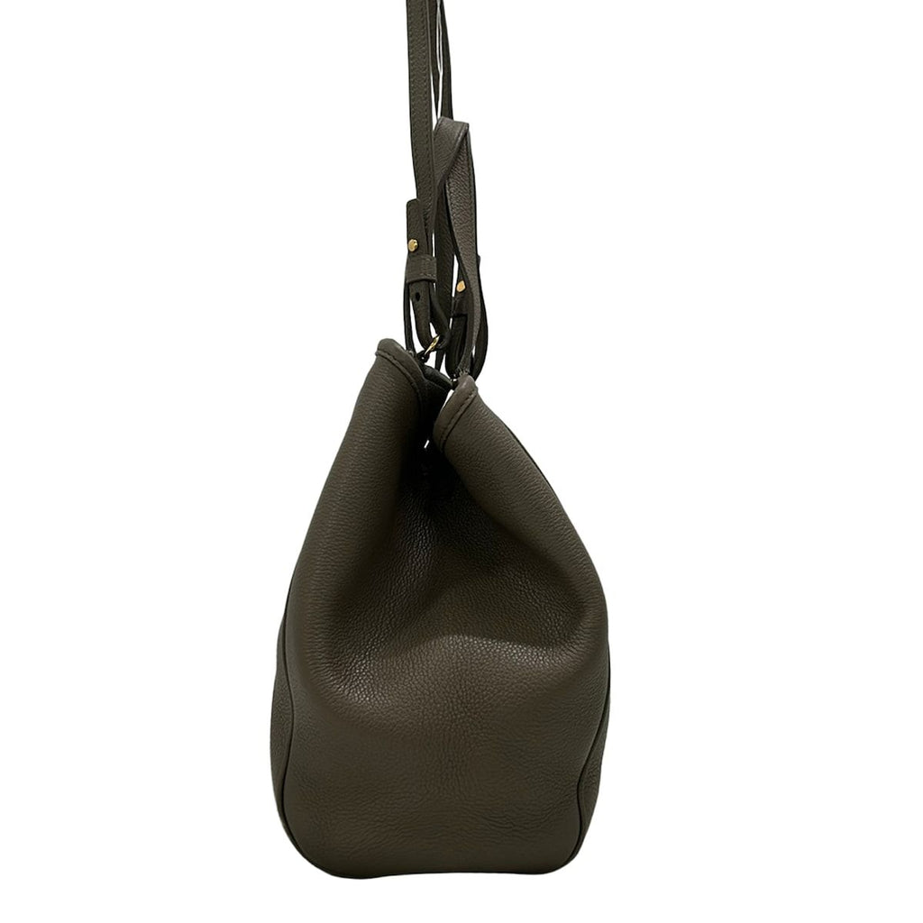 Celine Tote Bag Small Fold Cabas Gray Beige Leather — view 4