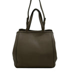 Celine Tote Bag Small Fold Cabas Gray Beige Leather — view 3