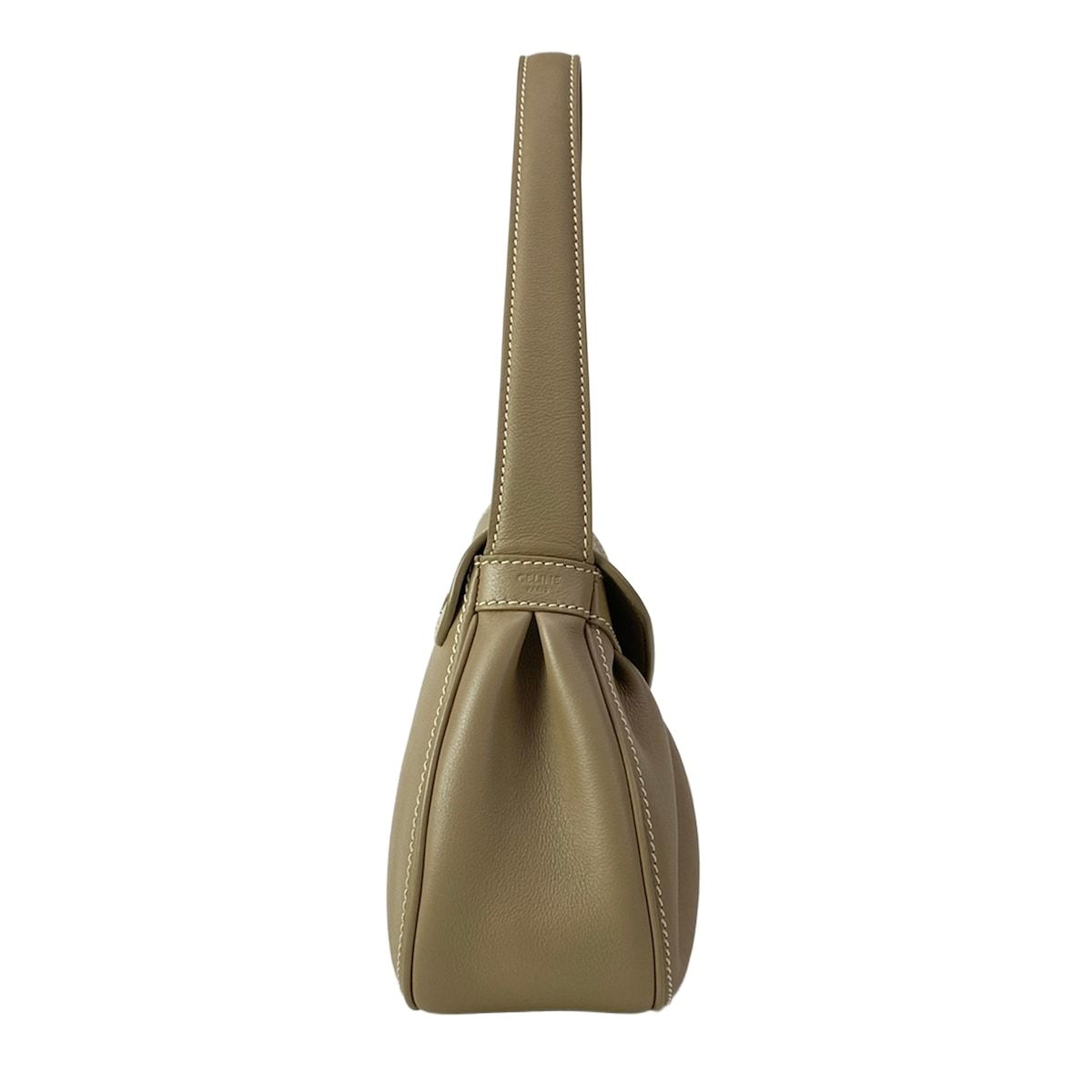 Celine Shoulder Bag Medium Polly Gray Beige Leather — view 2