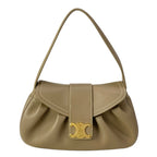 Celine Shoulder Bag Medium Polly Gray Beige Leather
