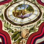 Hermes Scarf Carre 90 White Navy Red Parmi les Fleurs Je Compte les Heures Silk — view 4
