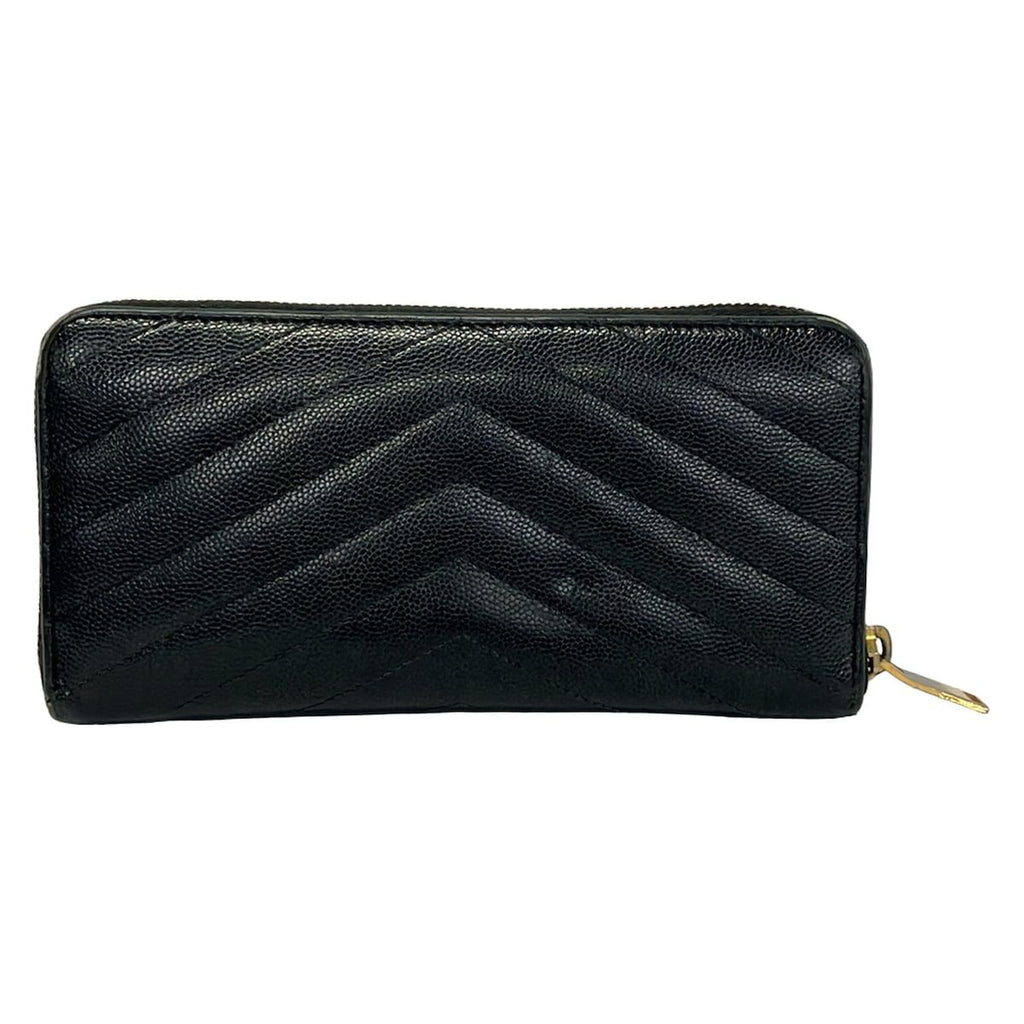 Saint Laurent Paris Wallet Monogram Full Zip Black Gold Zip Around — view 2