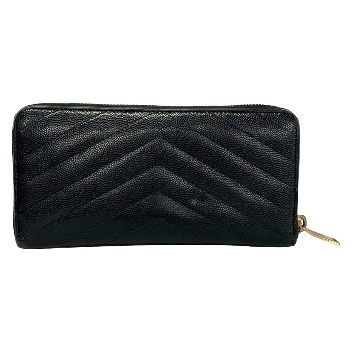 Saint Laurent Paris Wallet Monogram Full Zip Black Gold Zip Around — view 2