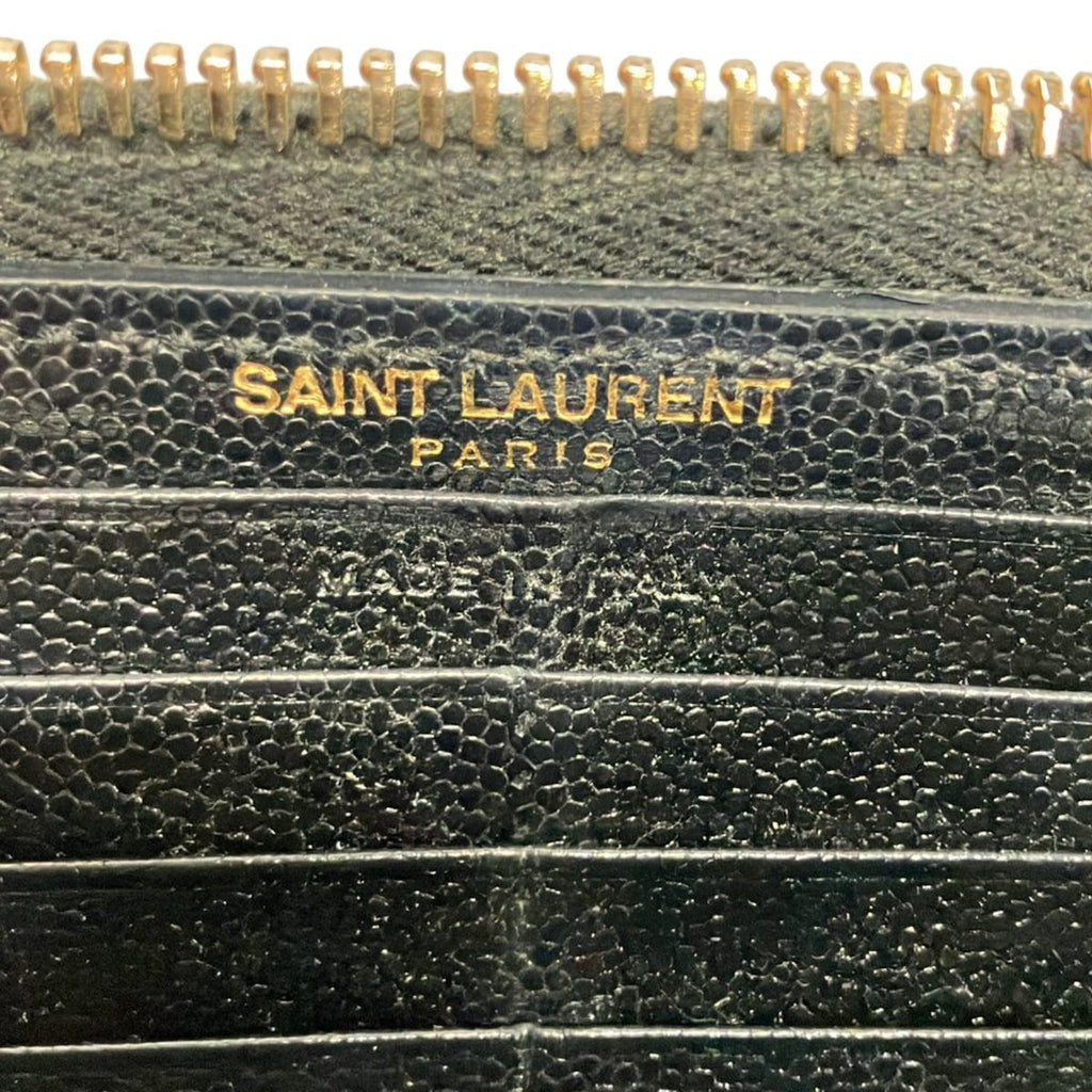 Saint Laurent Paris Wallet Monogram Full Zip Black Gold Zip Around — view 5