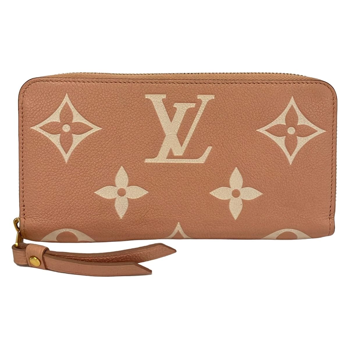 Louis Vuitton Wallet Bicolor Monogram Empreinte Zippy Rose Trianon Cream Leather