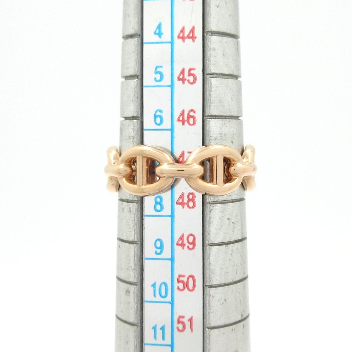 Hermes Ring 47 Chaine D'ancre Enchainee PM 18k Pink Gold — view 6