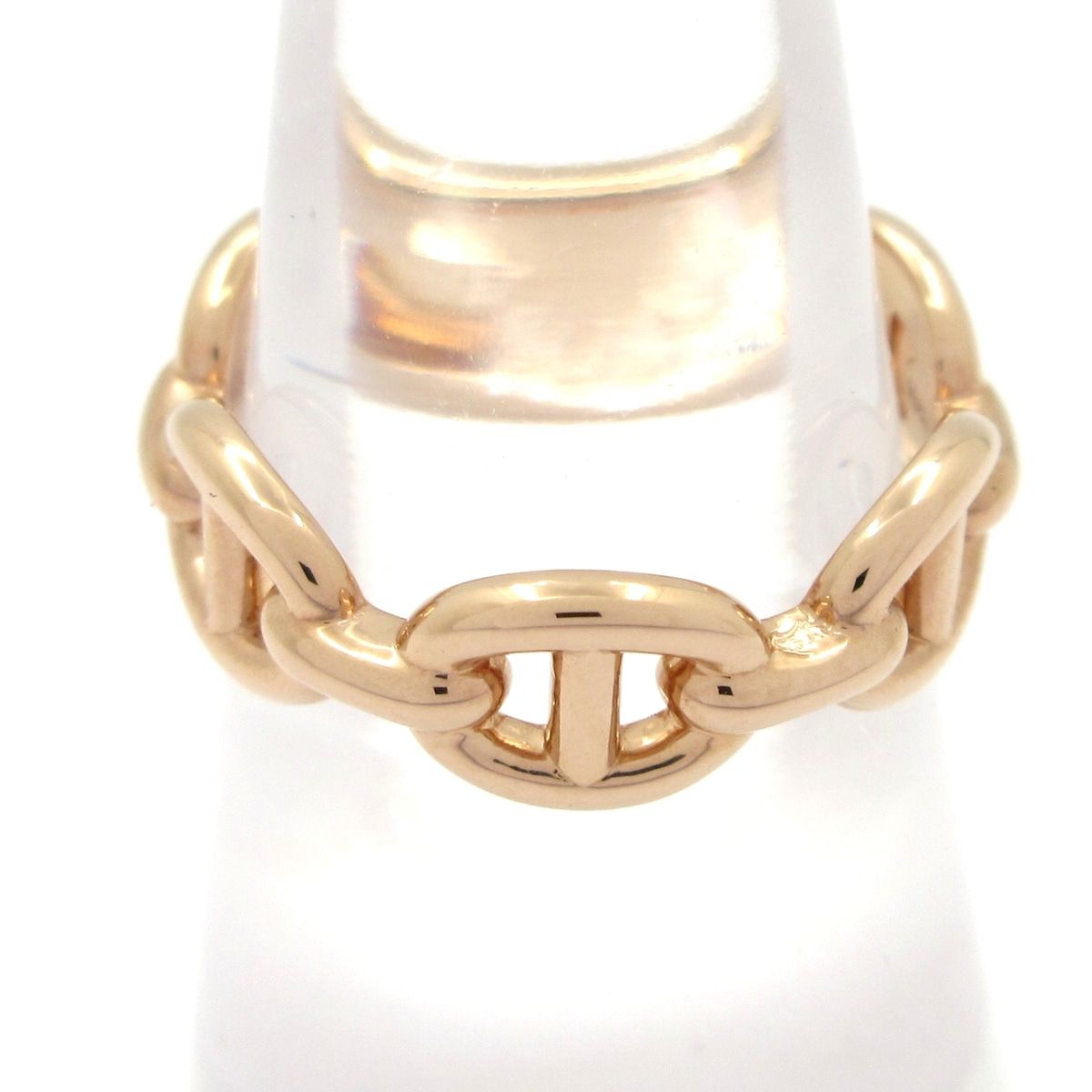 Hermes Ring 47 Chaine D'ancre Enchainee PM 18k Pink Gold — view 3