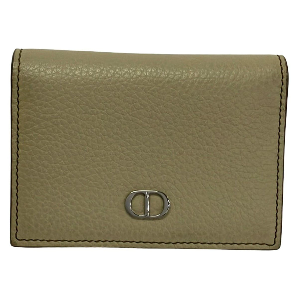 Dior Business Card Case Greige Leather
