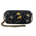 Chanel Wallet Black Chain Vintage Gold Shoulder Bag