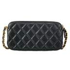 Chanel Wallet Black Chain Vintage Gold Shoulder Bag — view 2