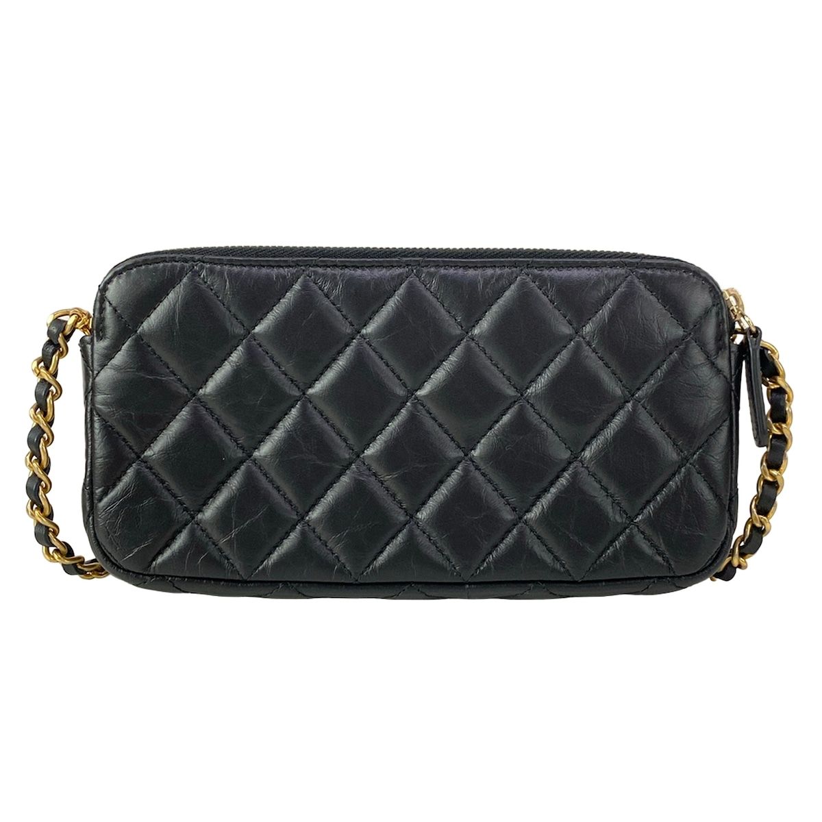 Chanel Wallet Black Chain Vintage Gold Shoulder Bag — view 2