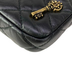 Chanel Wallet Black Chain Vintage Gold Shoulder Bag — view 7