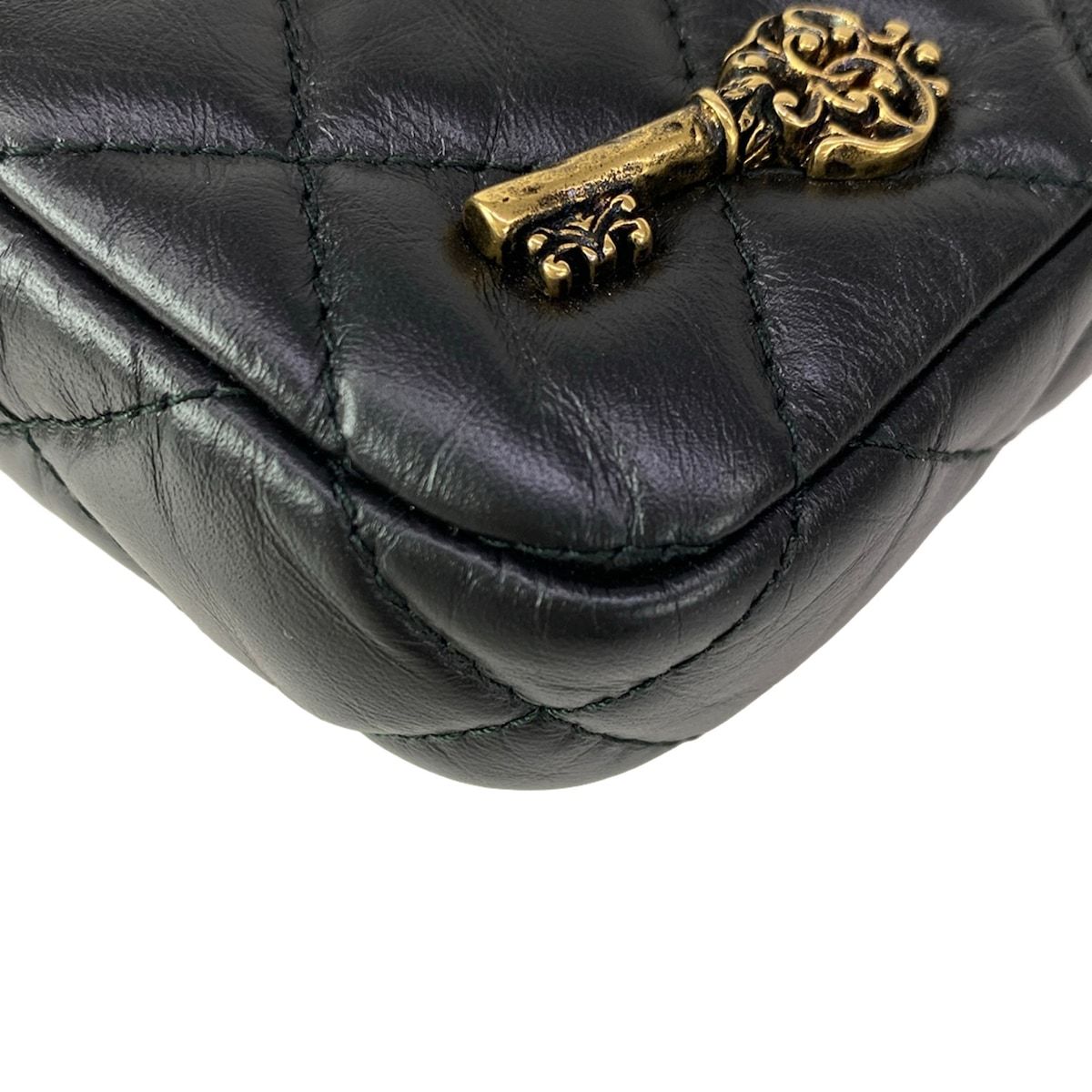 Chanel Wallet Black Chain Vintage Gold Shoulder Bag — view 7