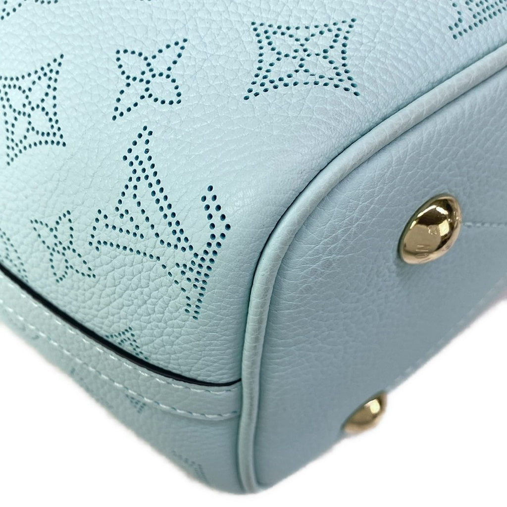 Louis Vuitton Tote Bag Mahina Blossom PM Mineral Blue Leather Cowhide — view 8
