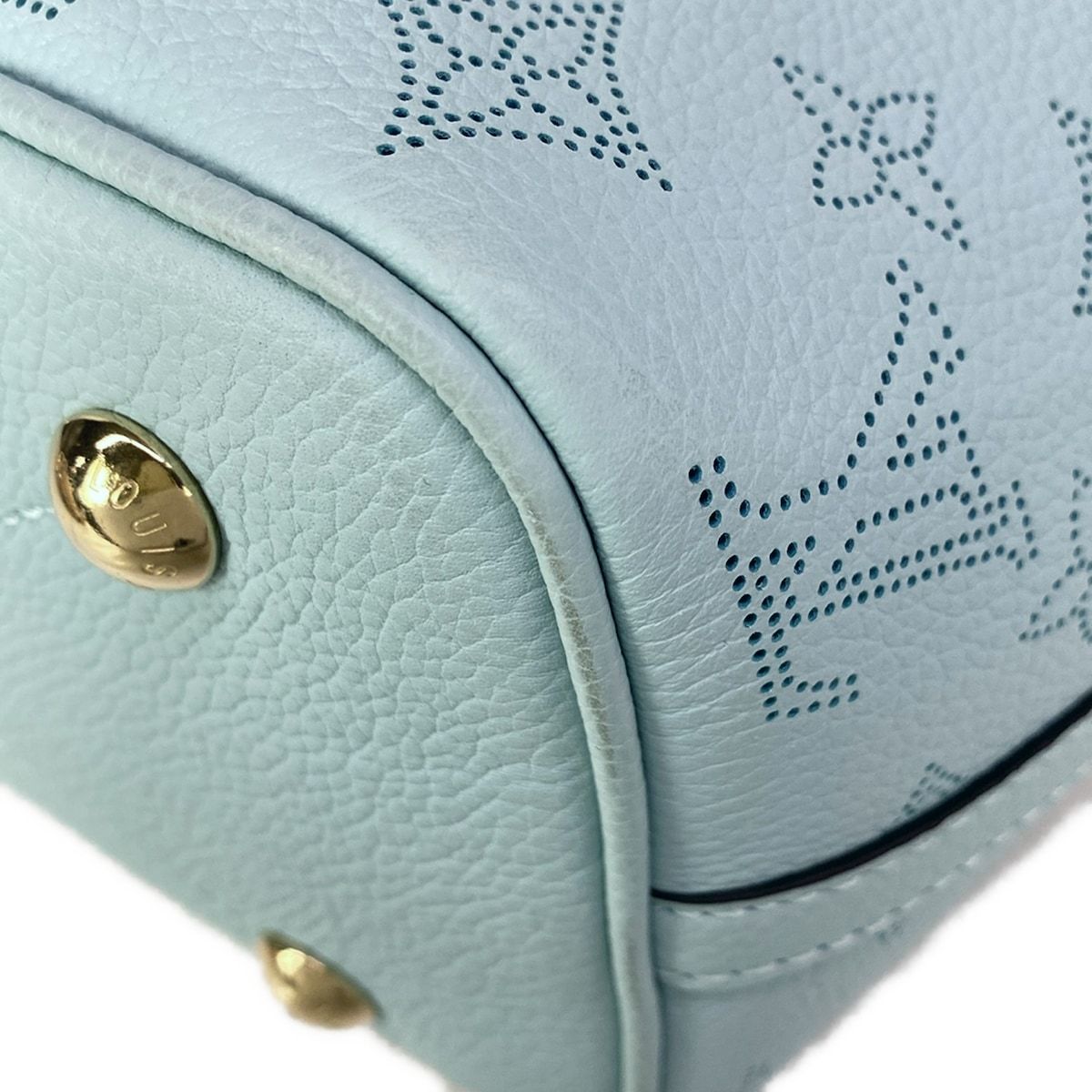 Louis Vuitton Tote Bag Mahina Blossom PM Mineral Blue Leather Cowhide — view 7