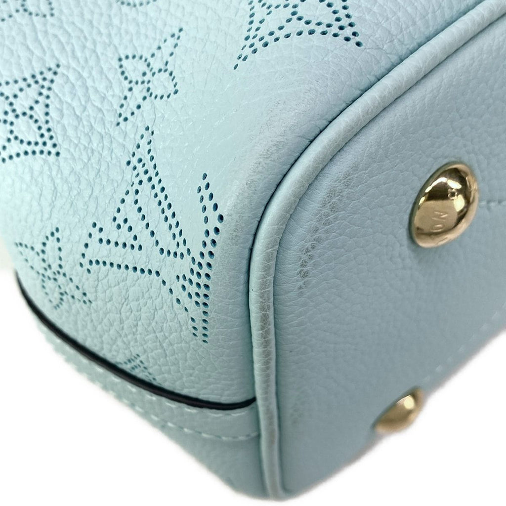 Louis Vuitton Tote Bag Mahina Blossom PM Mineral Blue Leather Cowhide — view 6
