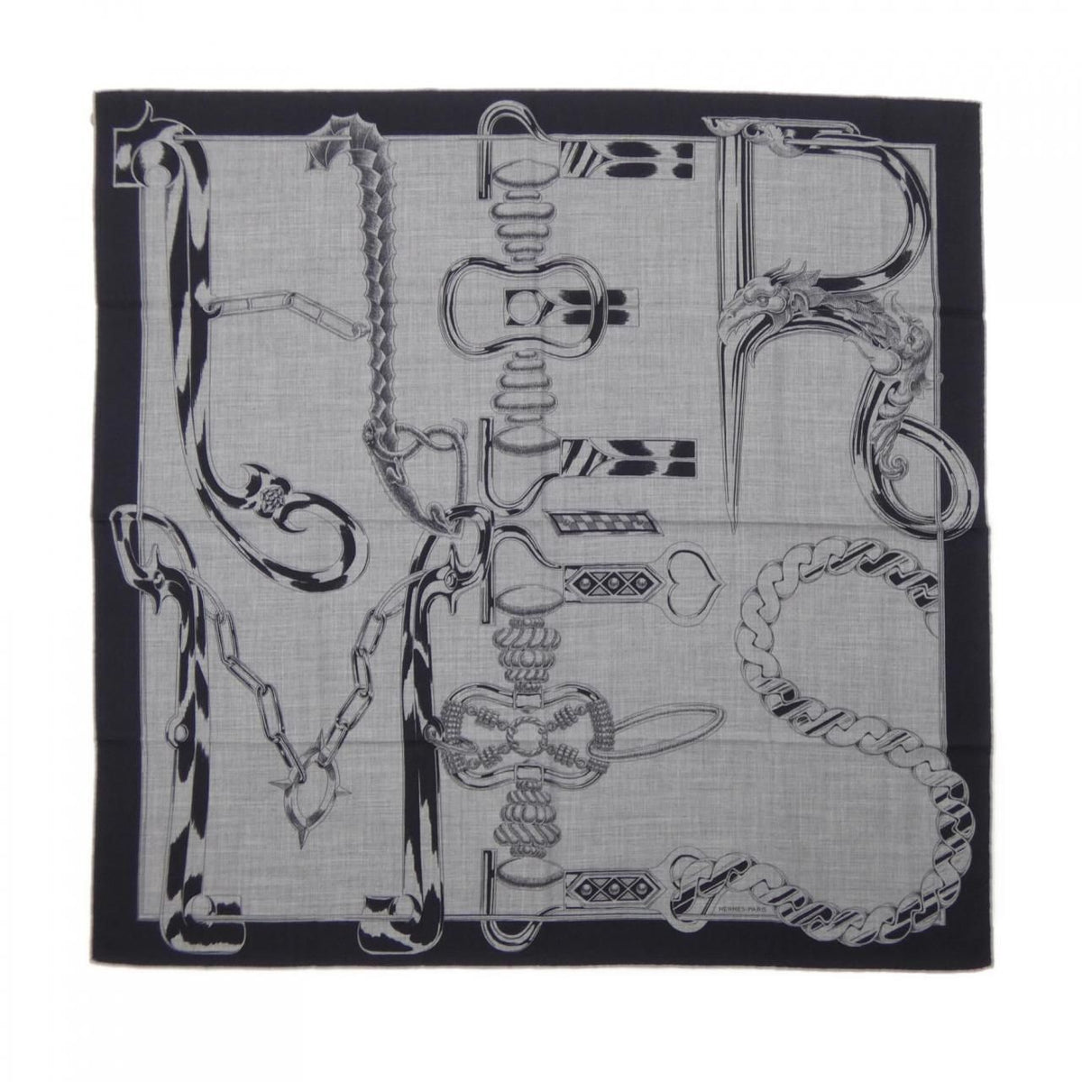 Hermes Metallic Meta lique Carre 100 Shawl Scarf