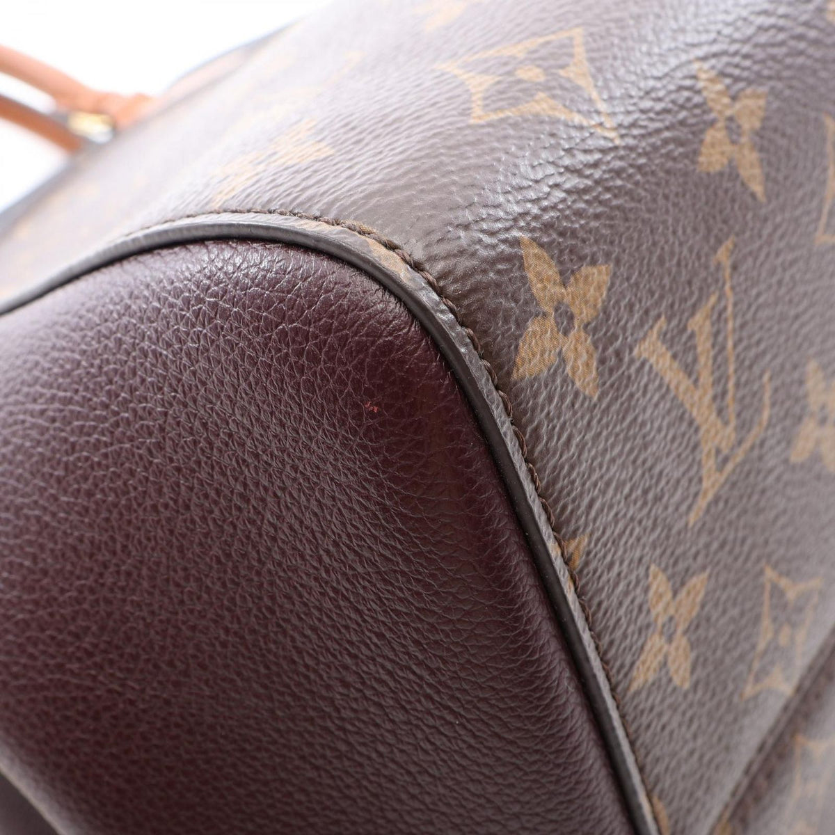 Louis Vuitton Handbag Fold Tote MM Monogram Noir Wine Cream 2-Way Bordeaux — view 6