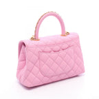 Chanel Handbag Coco Handle Flap Quilted 2-Way Pink Caviar Leather Chain — view 2