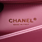 Chanel Handbag Coco Handle Flap Quilted 2-Way Pink Caviar Leather Chain — view 4