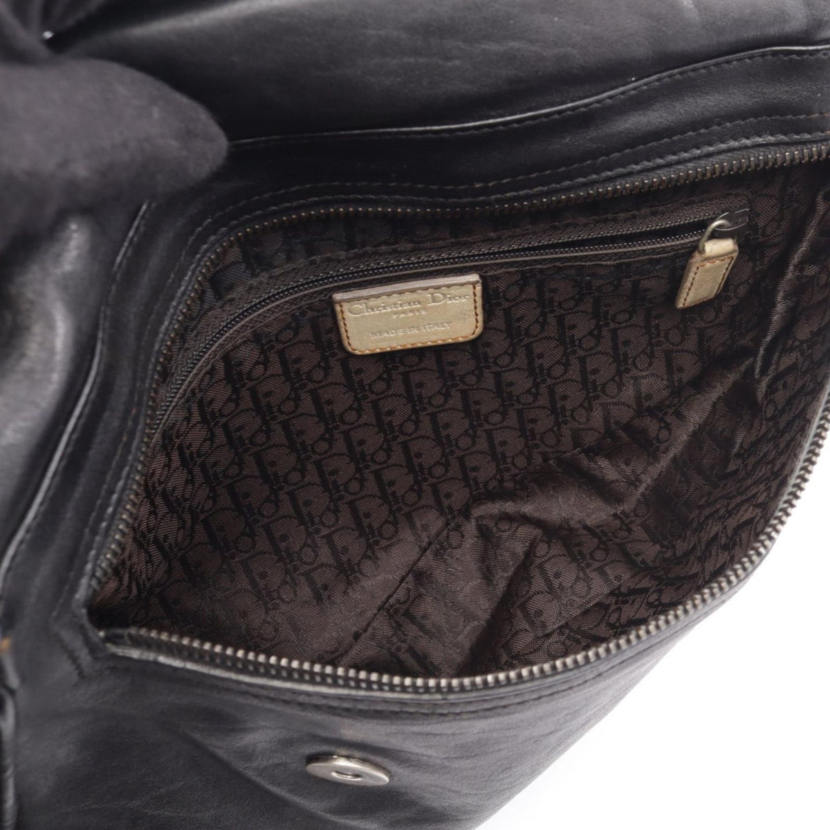 Dior Saddle Shoulder Bag Gaucho Black Leather — view 3