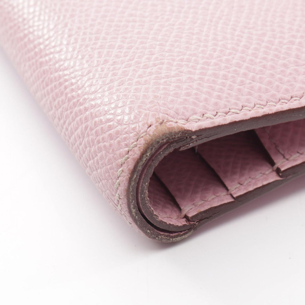 Hermes Bifold Wallet Bearn Compact Mauve Sylvestre Leather — view 8