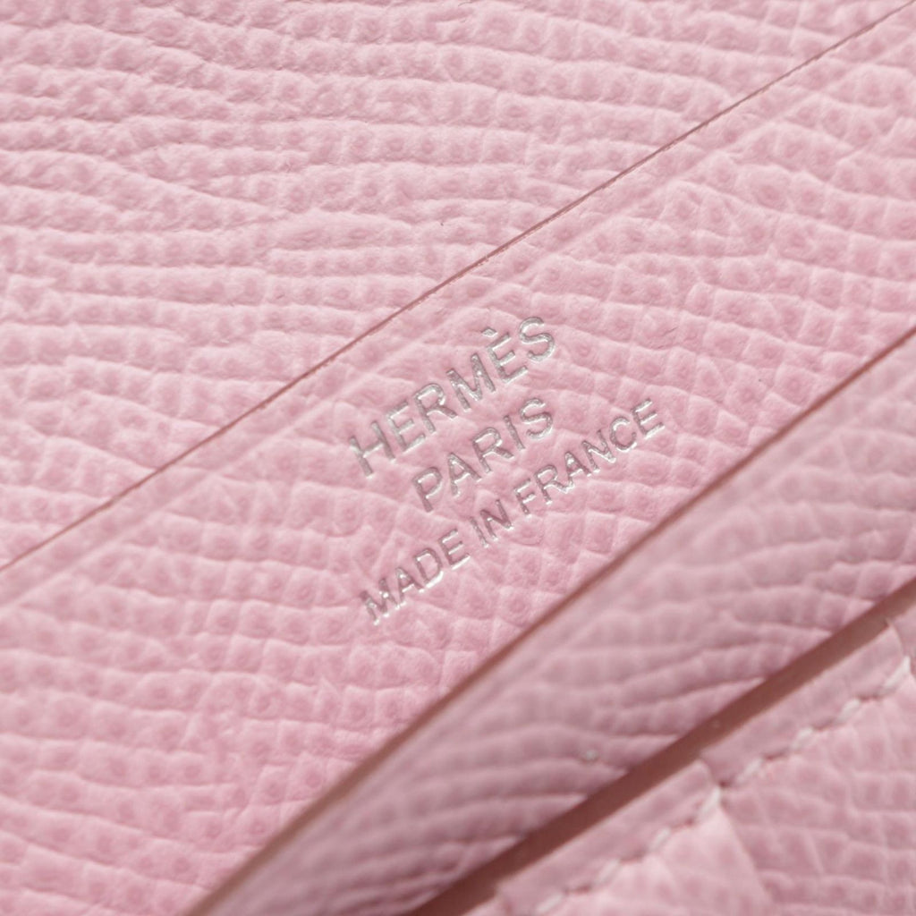 Hermes Bifold Wallet Bearn Compact Mauve Sylvestre Leather — view 4