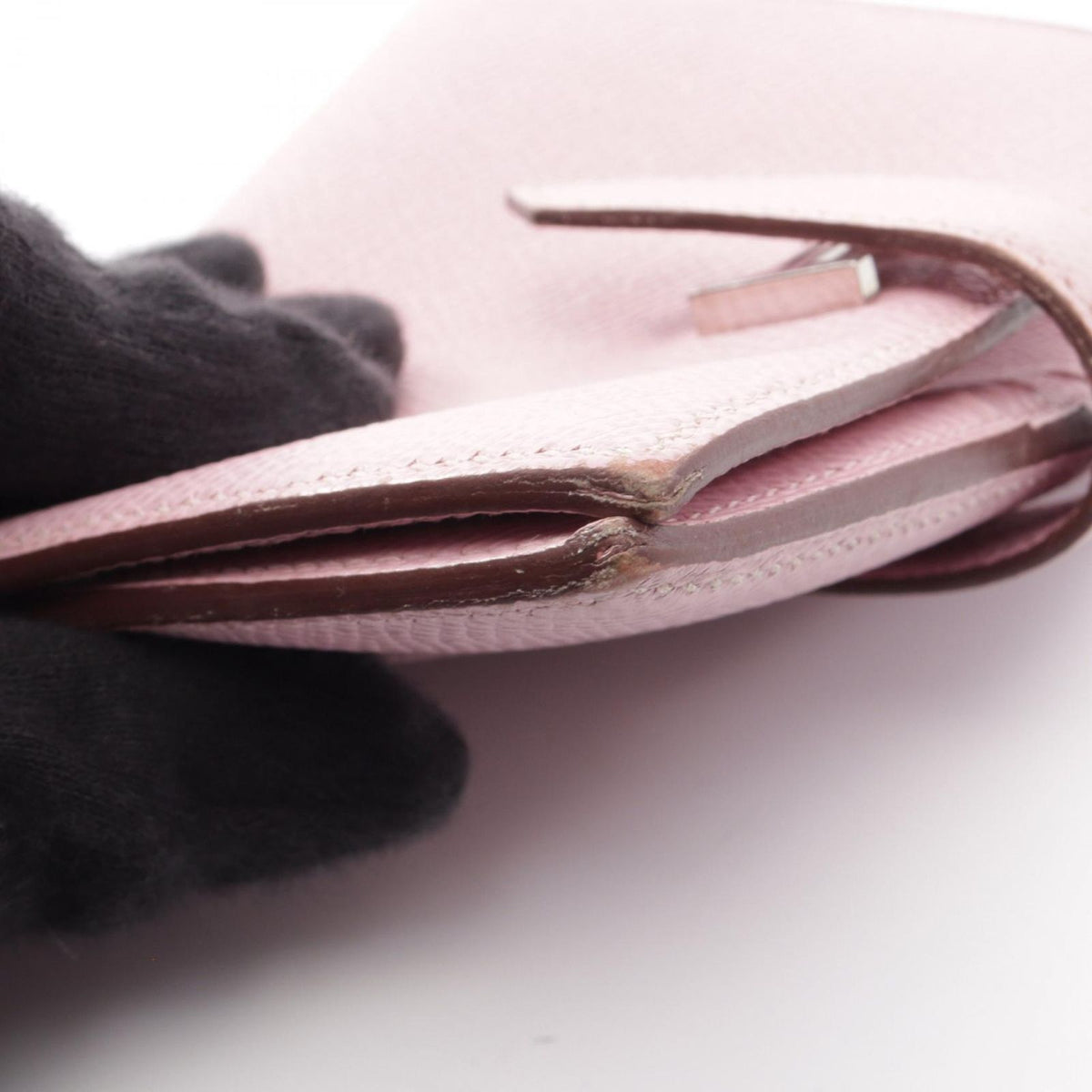 Hermes Bifold Wallet Bearn Compact Mauve Sylvestre Leather — view 6