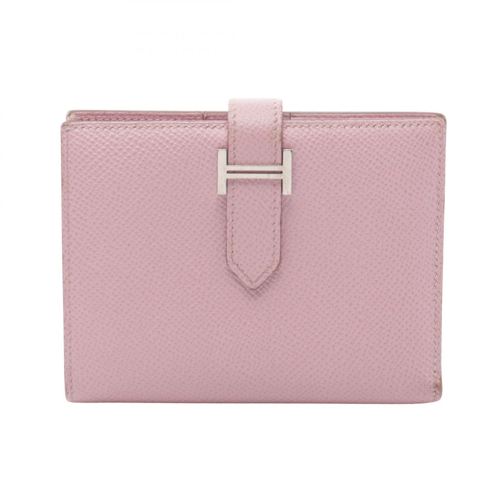 Hermes Bifold Wallet Bearn Compact Mauve Sylvestre Leather