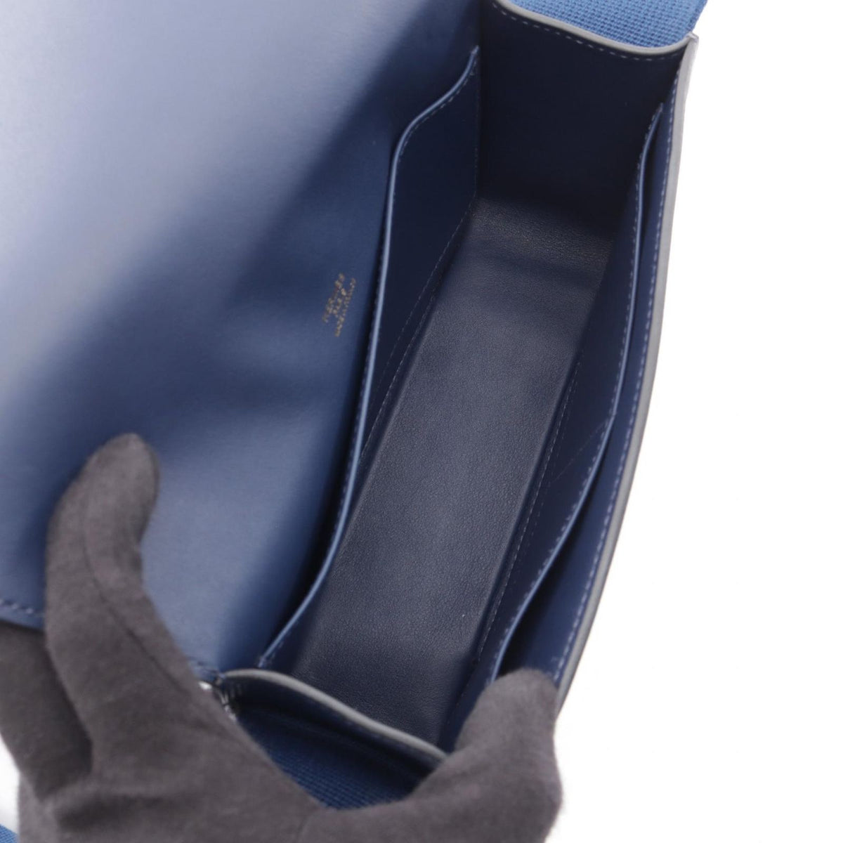 Hermes Shoulder Bag Geta Blue Navy Leather — view 3