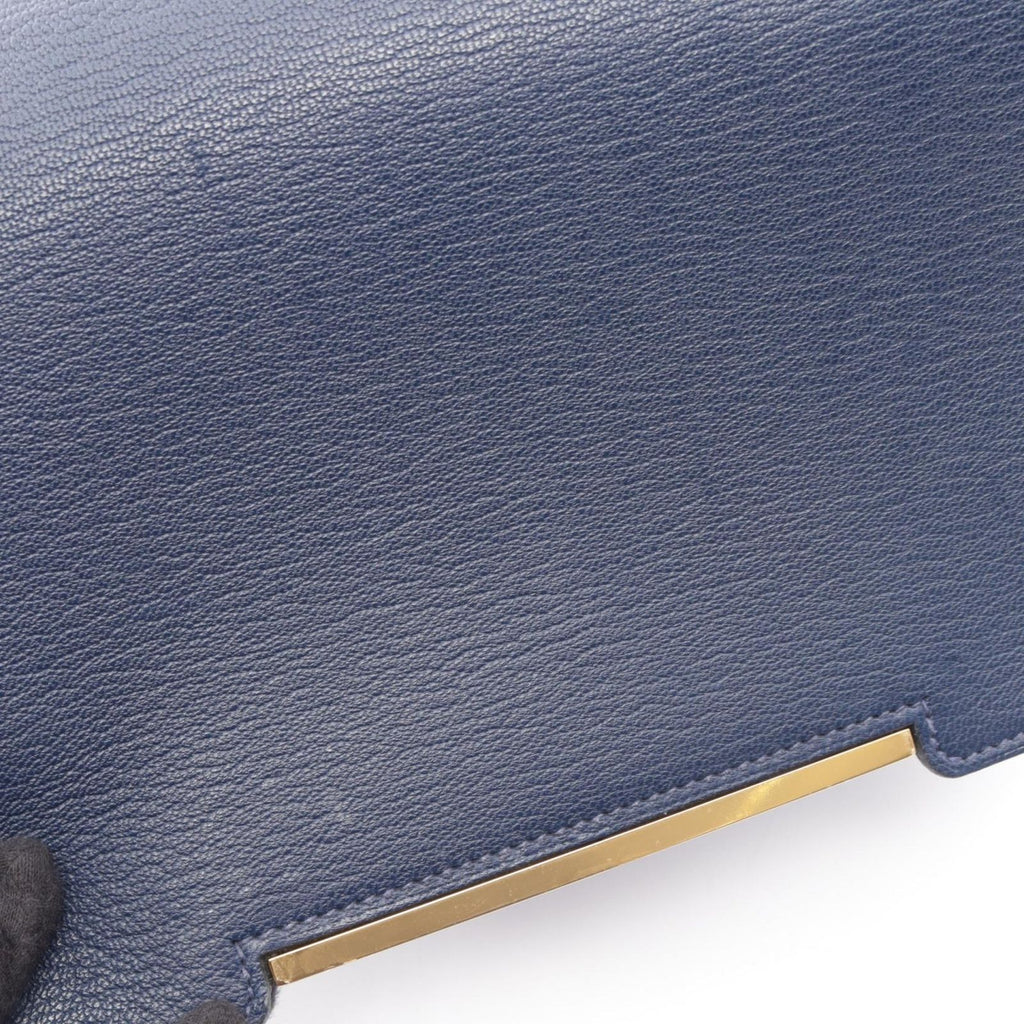 Hermes Shoulder Bag Geta Blue Navy Leather — view 6