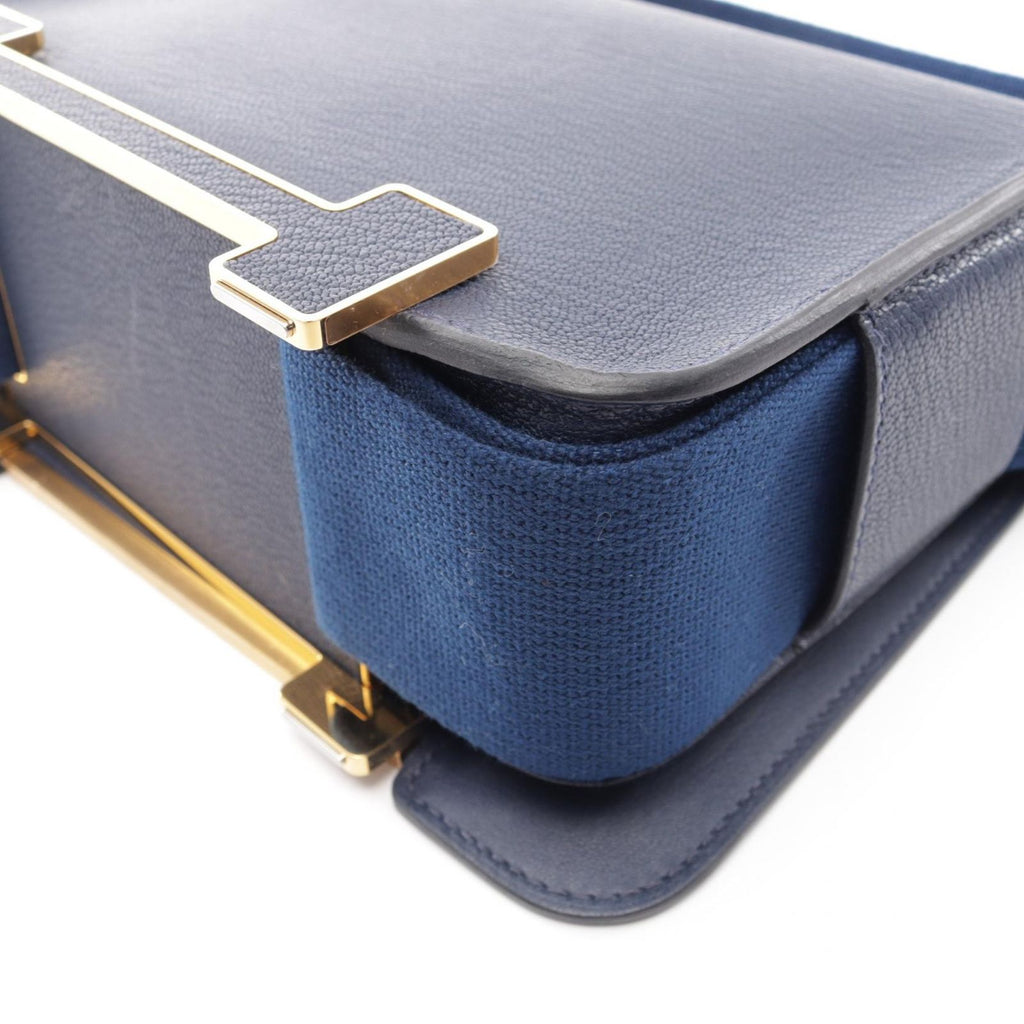 Hermes Shoulder Bag Geta Blue Navy Leather — view 8