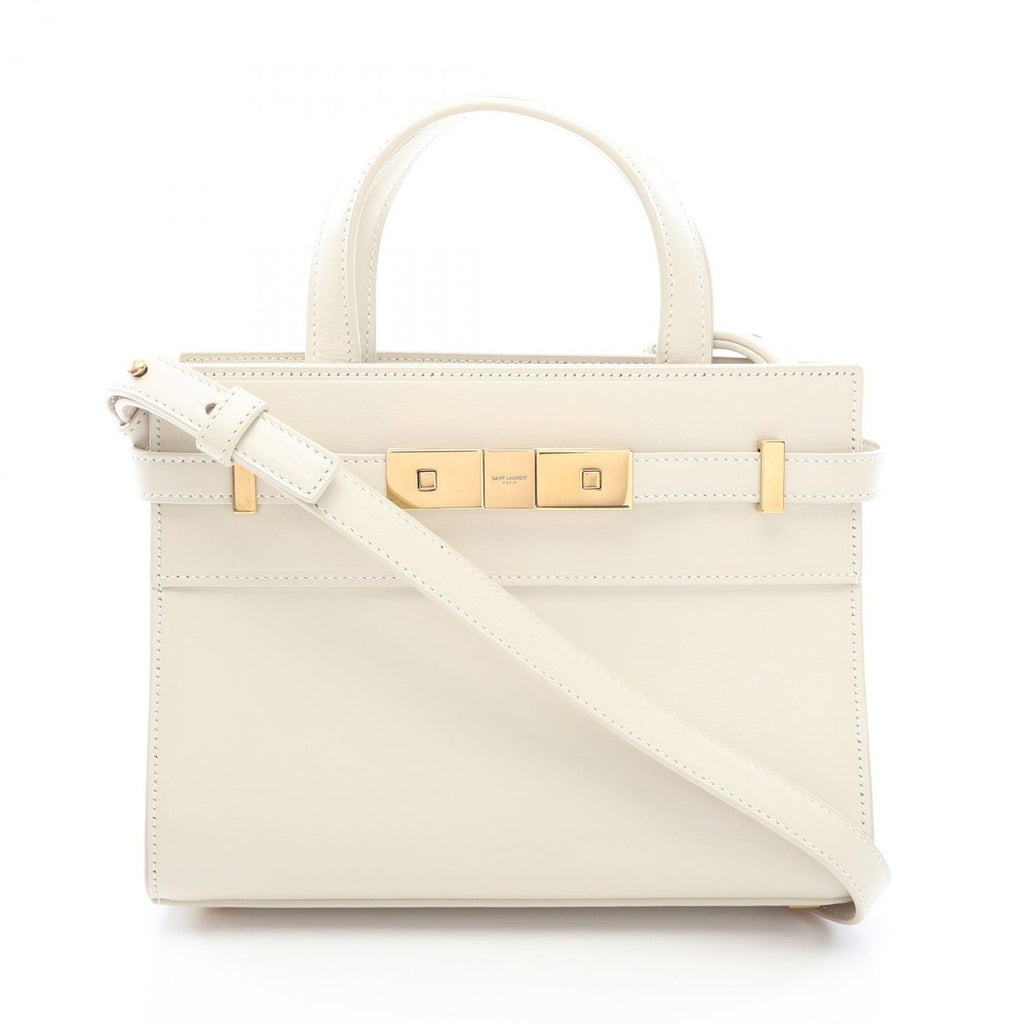 Saint Laurent Paris Handbag Manhattan 2-Way Ivory Leather