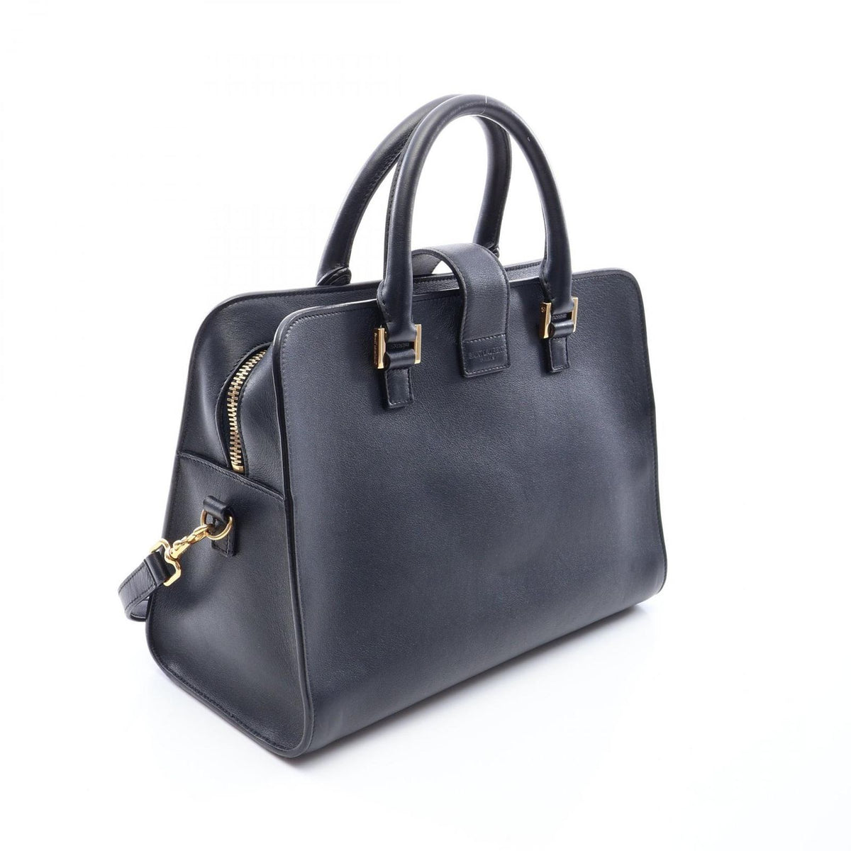Saint Laurent Handbag Monogram Cabas 2-Way Navy Leather — view 2