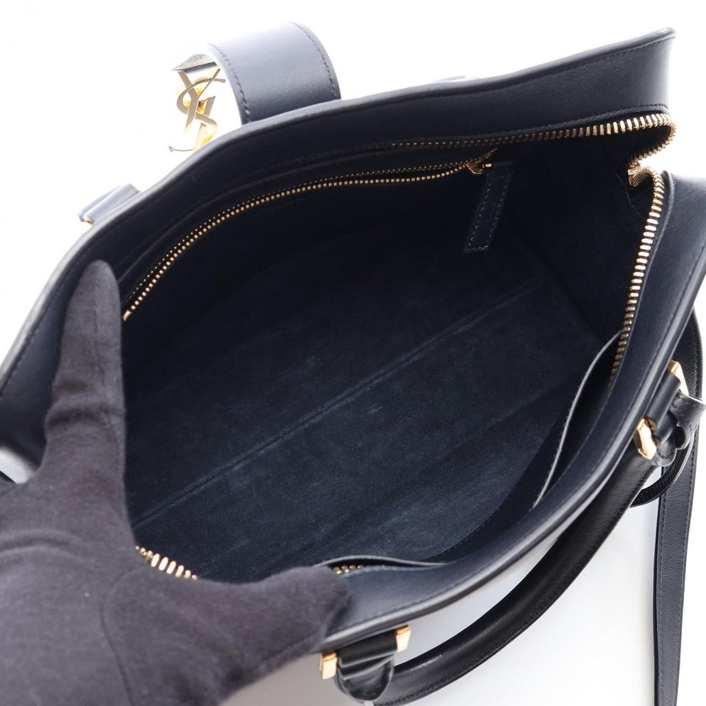 Saint Laurent Handbag Monogram Cabas 2-Way Navy Leather — view 3