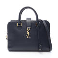 Saint Laurent Handbag Monogram Cabas 2-Way Navy Leather