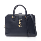 Saint Laurent Handbag Monogram Cabas 2-Way Navy Leather