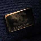 Chanel Shoulder Bag Quilted Drawstring Mini Navy Leather Fabric — view 5
