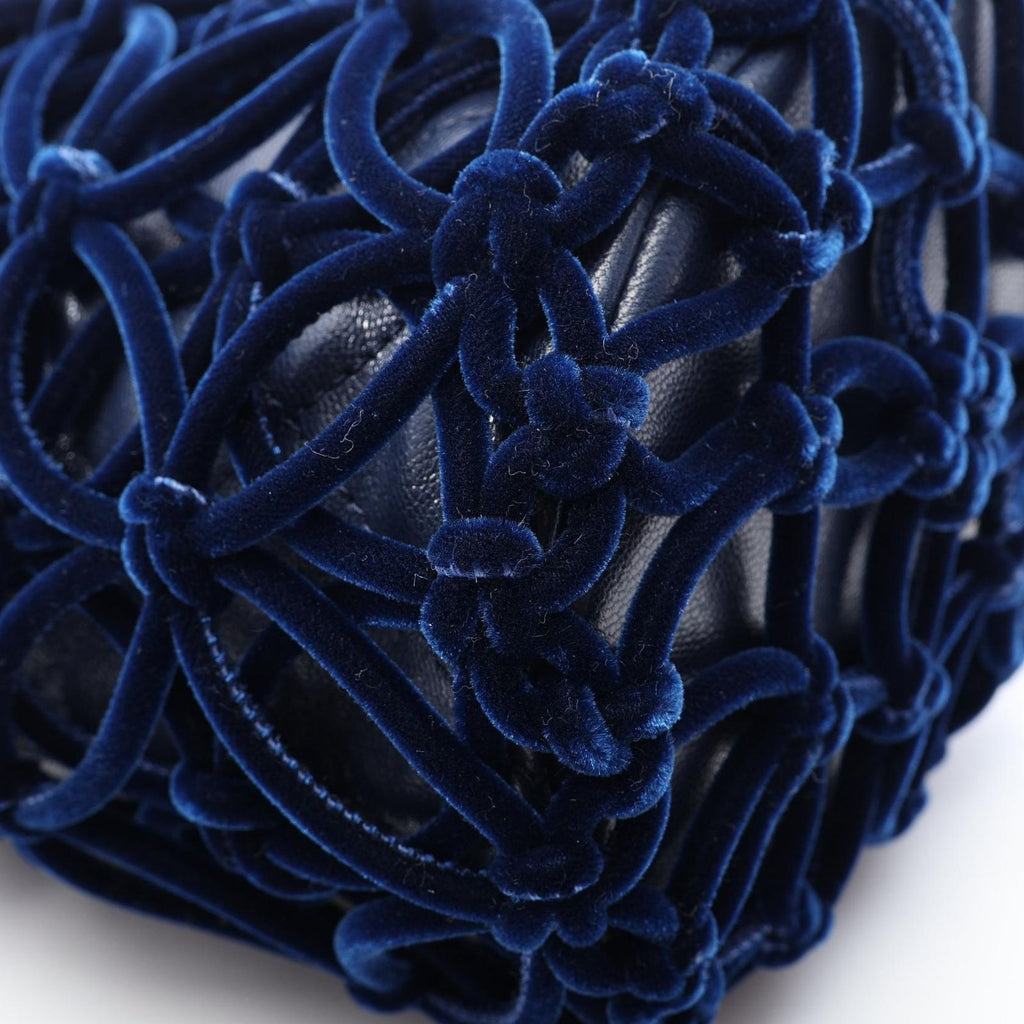 Chanel Shoulder Bag Quilted Drawstring Mini Navy Leather Fabric — view 7