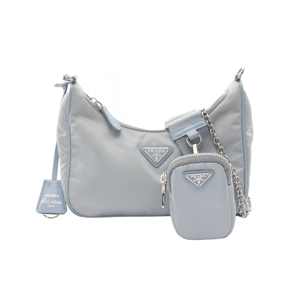 Prada Shoulder Bag Re Edition Light Blue Nylon Saffiano Leather Re 2005 Re-Nylon