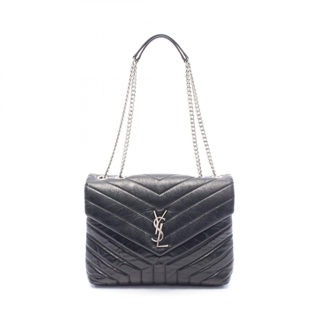 Saint Laurent Paris Shoulder Bag Loulou Medium Black Leather Chain
