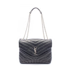 Saint Laurent Paris Shoulder Bag Loulou Medium Black Leather Chain